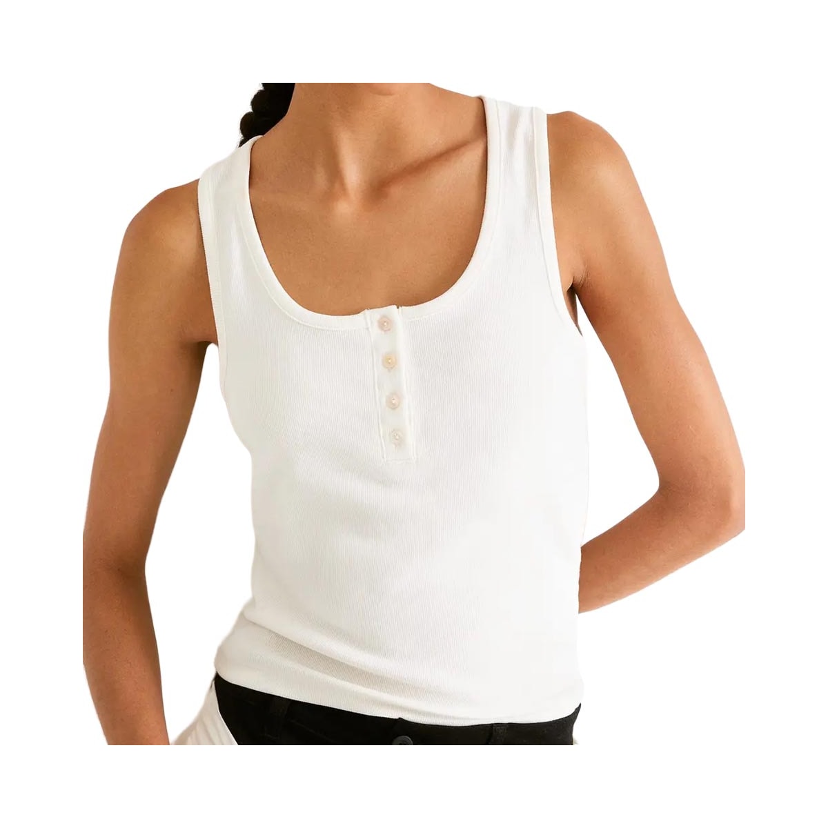 Blusa Hering De Malha Sem Manga 4Aqq Branco Off White Blusa Hering De Malha Sem Manga 4Aqq Branco Off White