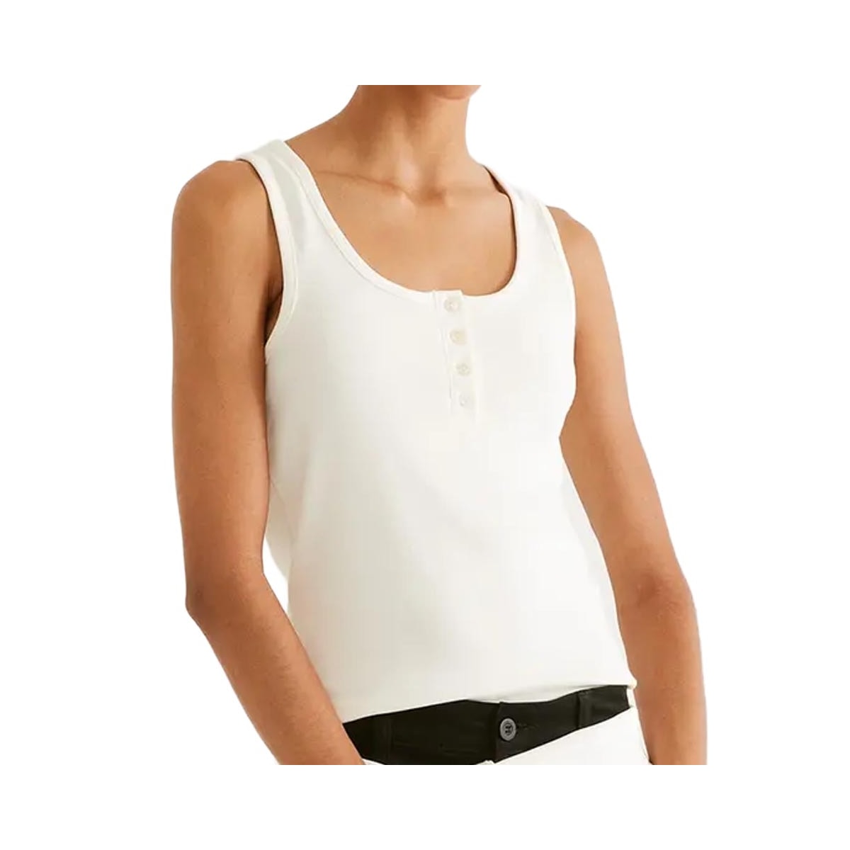 Blusa Hering De Malha Sem Manga 4Aqq Branco Off White Blusa Hering De Malha Sem Manga 4Aqq Branco Off White