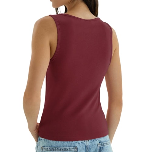 Detalhe - Blusa Hering De Malha Sem Manga 4AQQ Marsala