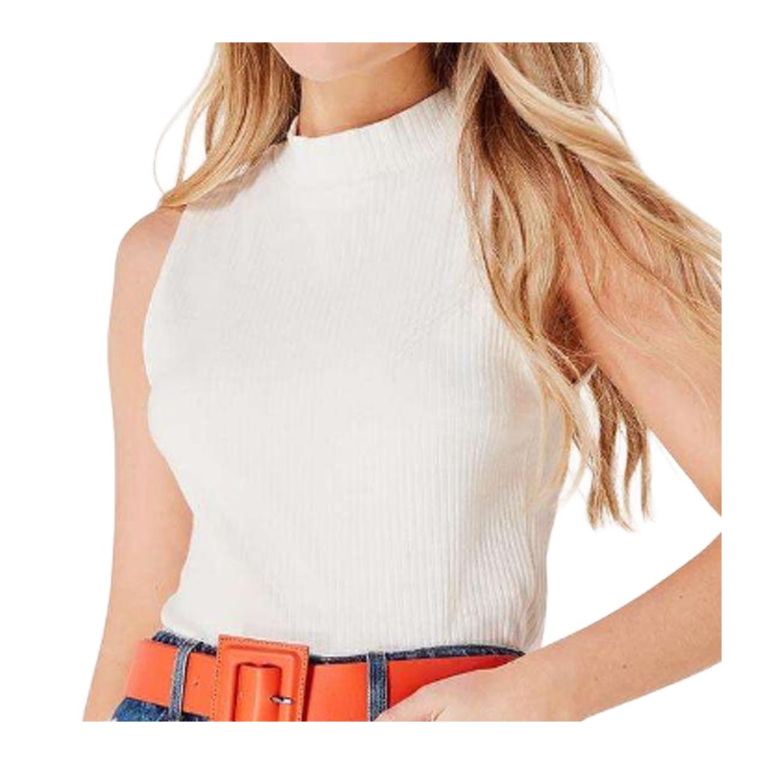 Blusa Hering De Malha Sem Manga 4Atc Branco Blusa Hering De Malha Sem Manga 4Atc Branco
