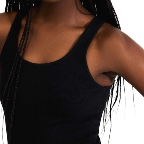 Detalhe - Blusa Hering De Malha Sem Manga 4Auc Preto