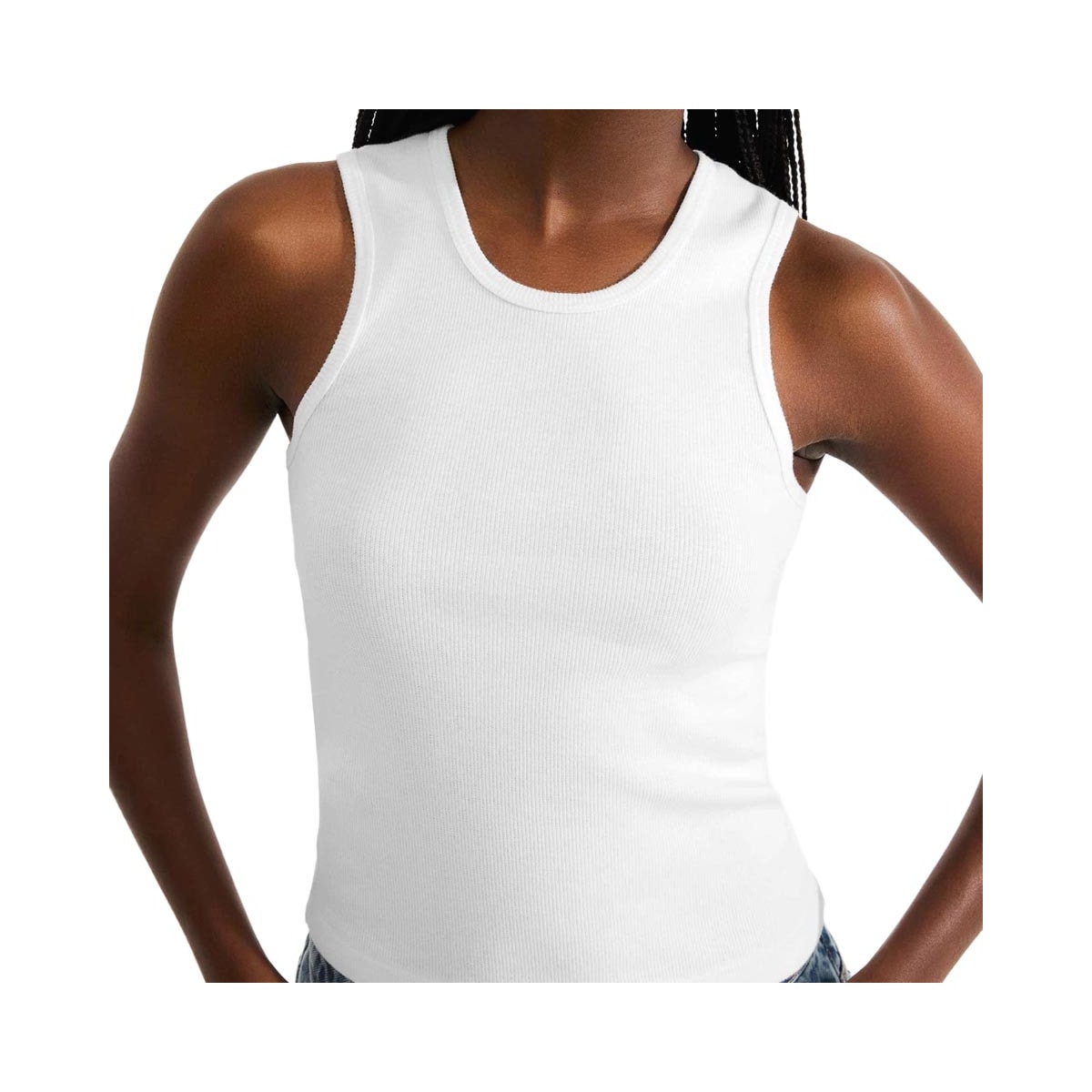 Blusa Hering De Malha Sem Manga 4Aud Branca Blusa Hering De Malha Sem Manga 4Aud Branca