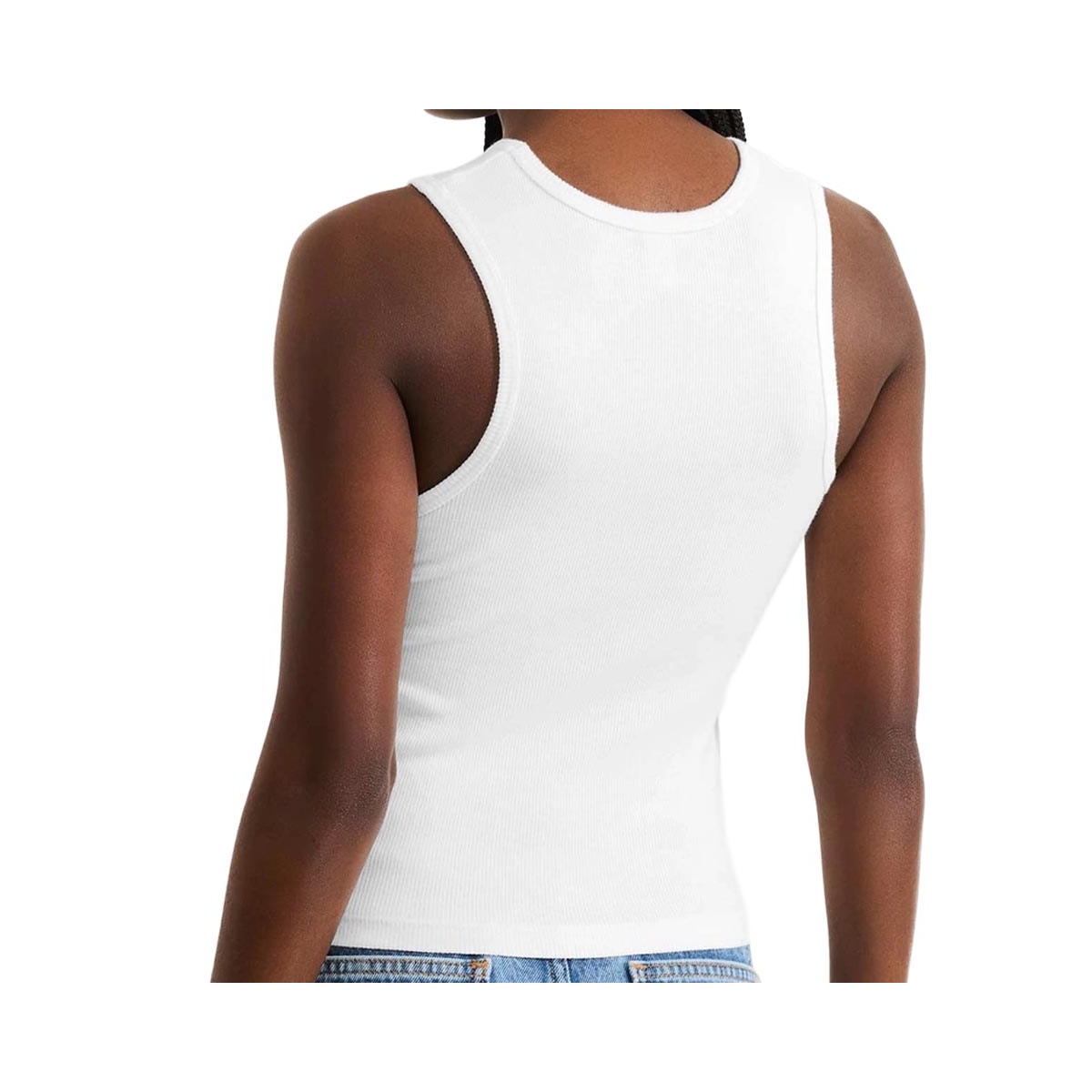 Blusa Hering De Malha Sem Manga 4Aud Branca