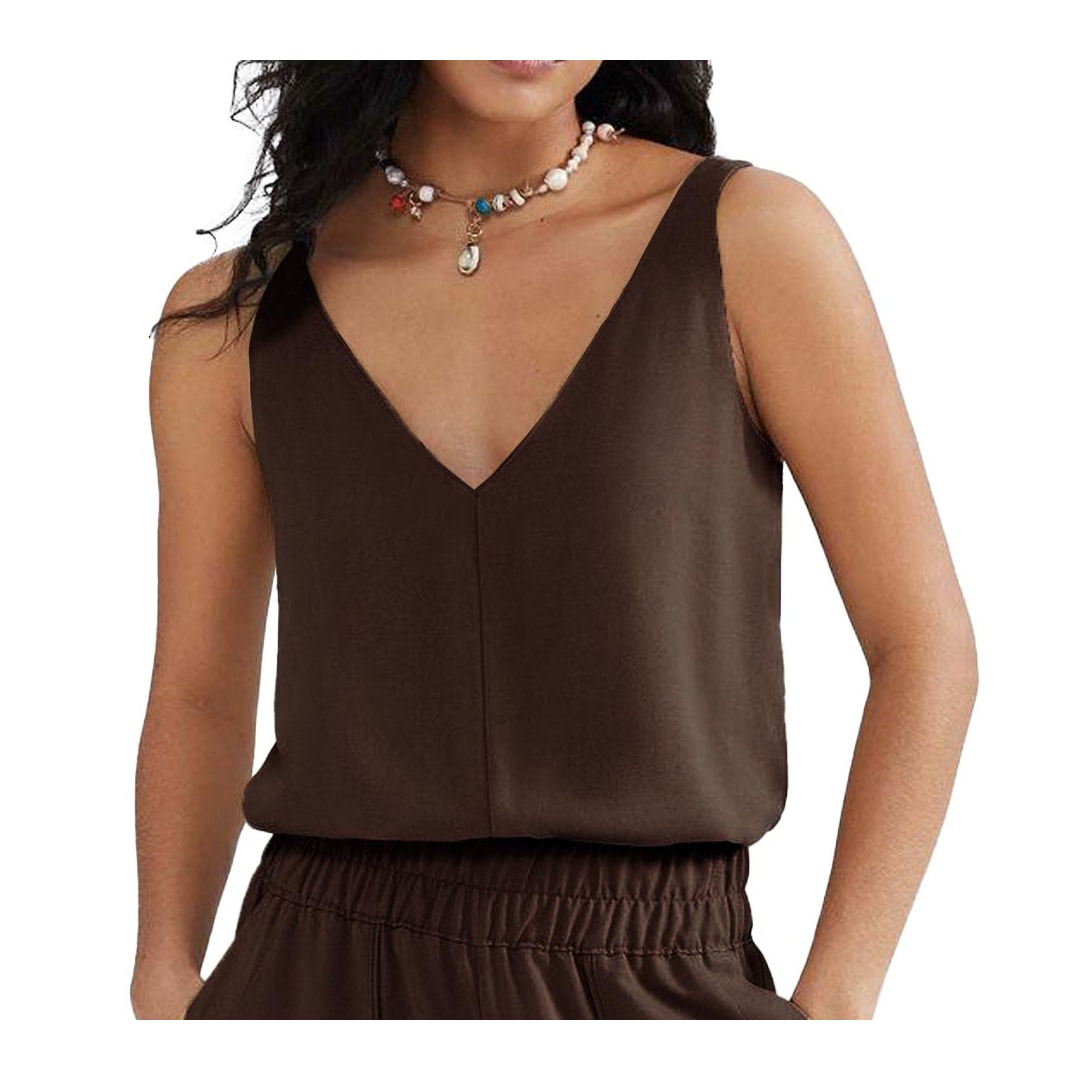 Blusa Hering De Tecido Sem Manga Chocolate Blusa Hering De Tecido Sem Manga Chocolate