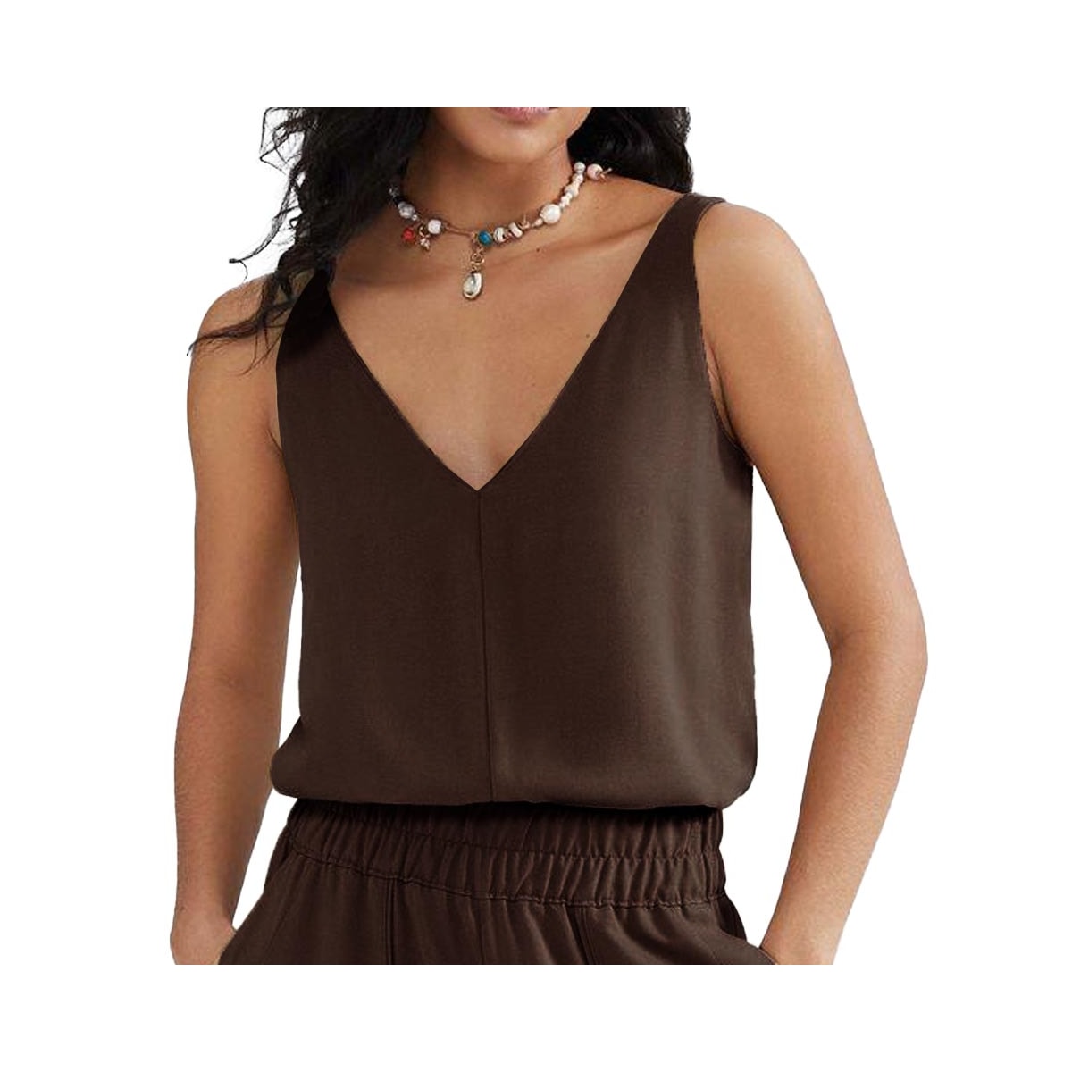 Blusa Hering De Tecido Sem Manga Chocolate Blusa Hering De Tecido Sem Manga Chocolate