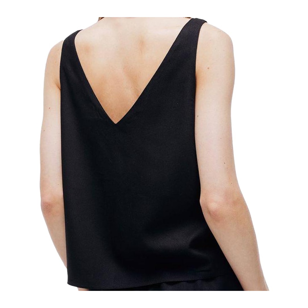 Blusa Hering De Tecido Sem Manga Preta