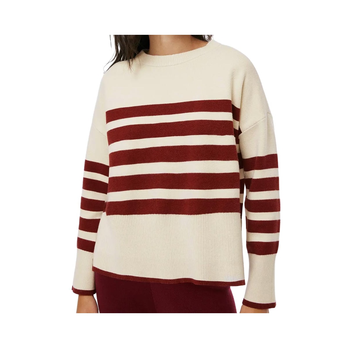 Blusa Hering De Tricô Fechada K6r7 Crema/Bordo Blusa Hering De Tricô Fechada K6r7 Crema/Bordo