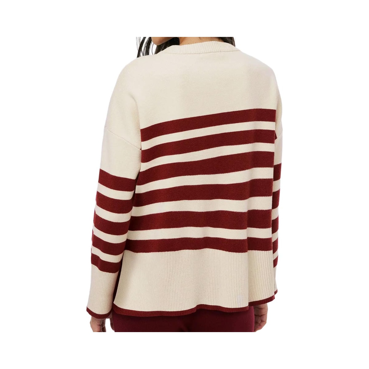 Blusa Hering De Tricô Fechada K6r7 Crema/Bordo Blusa Hering De Tricô Fechada K6r7 Crema/Bordo