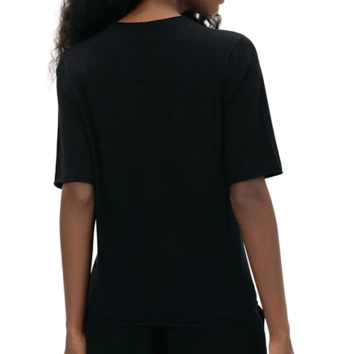 Detalhe - Blusa Hering Em Tricô Leve K6CL Preto