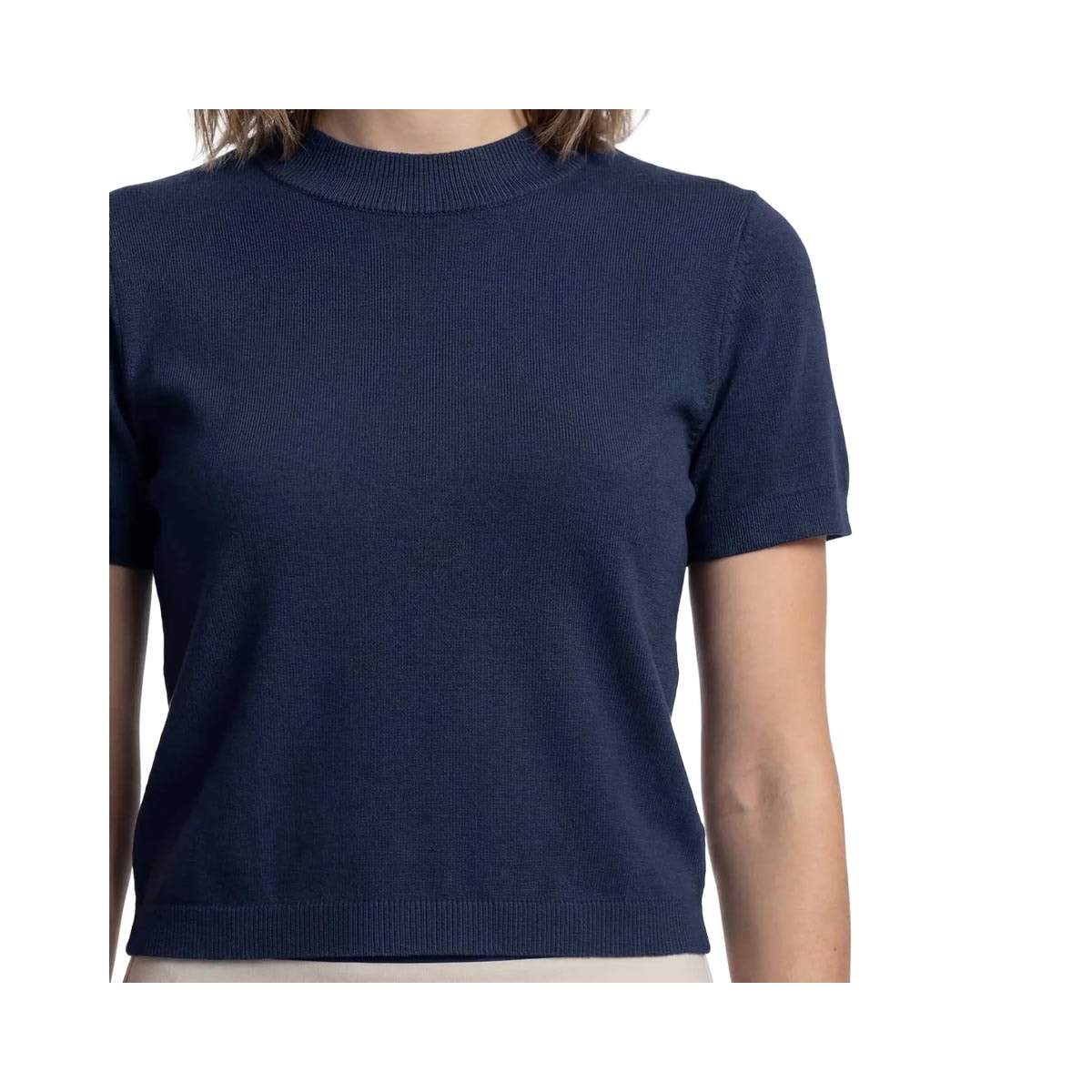 Blusa Hering Em Tricô Manga Curta K6qh Azul Marinho