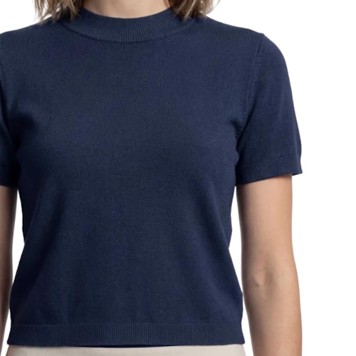 Blusa Hering Em Tricô Manga Curta K6qh Azul Marinho