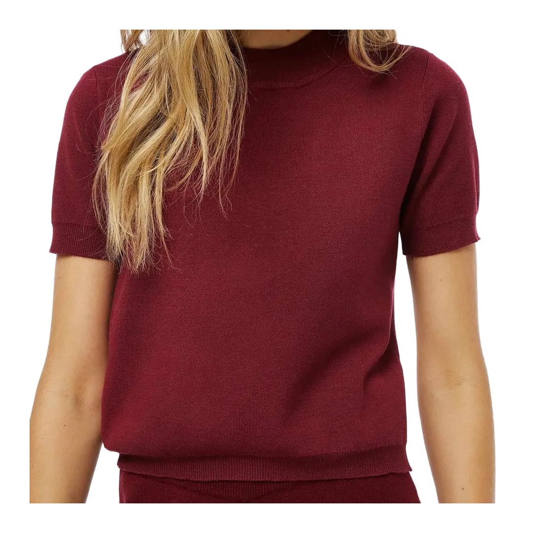 Blusa Hering Em Tricô Manga Curta K6qh Bordo