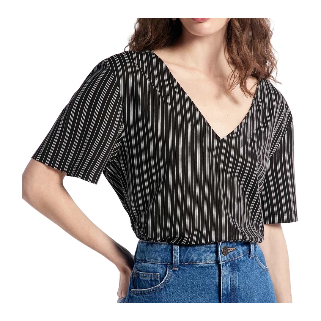Blusa Hering Em Viscose Meia Manga 4H7Q Coffee