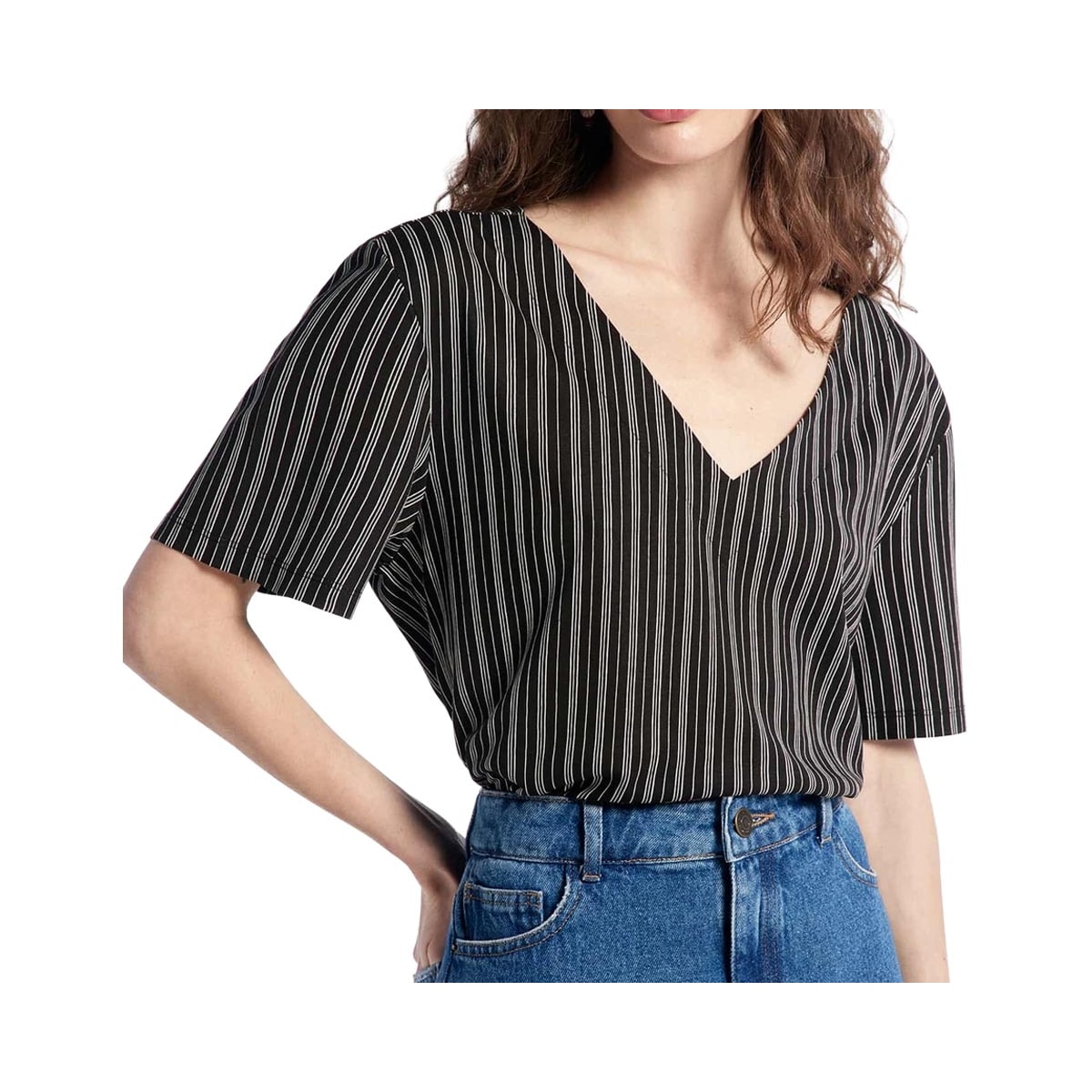 Blusa Hering Em Viscose Meia Manga 4H7Q Coffee