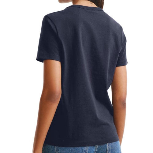 Detalhe - Blusa Hering Feminina Básica Brasil 4Hfp Marinho