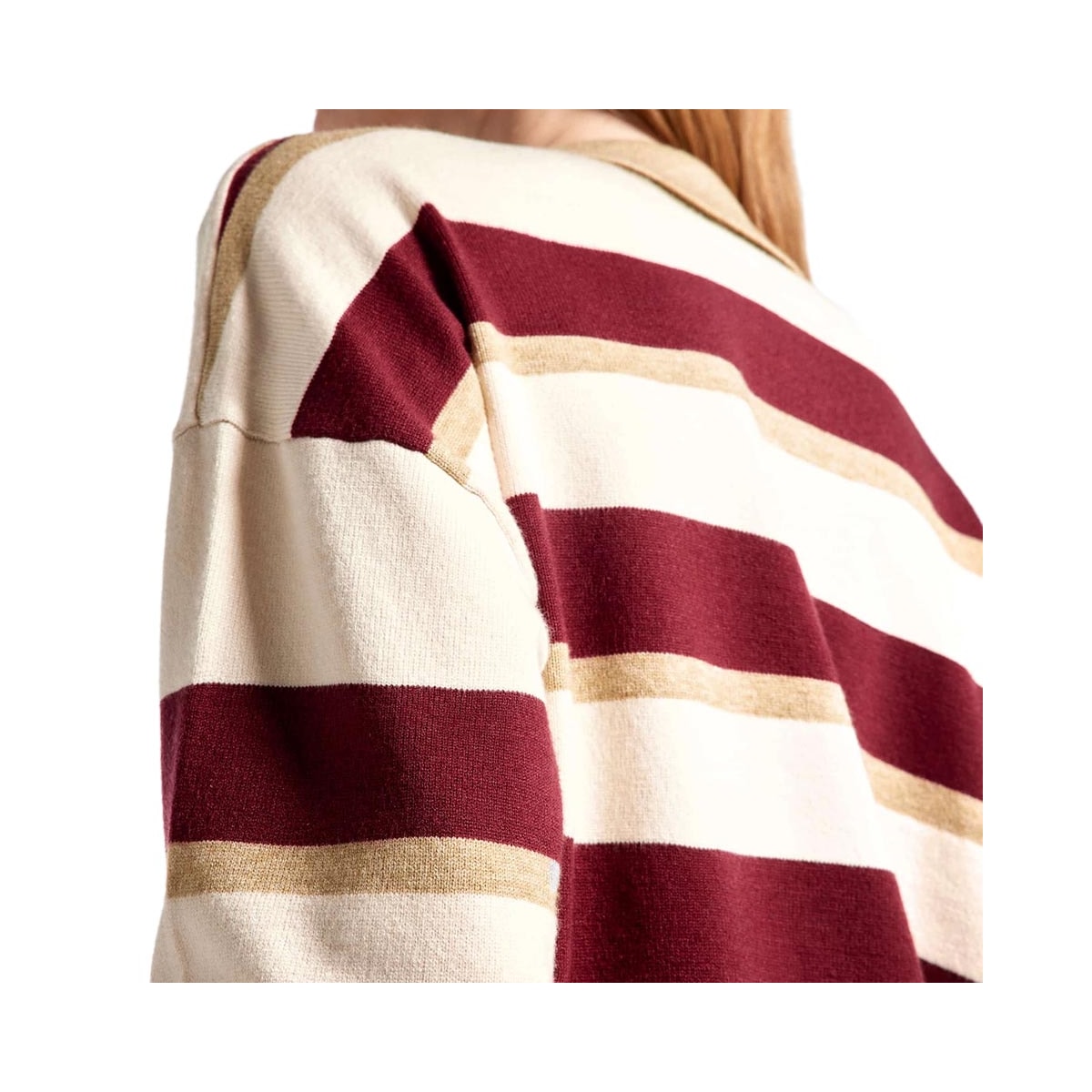 Blusa Hering Feminina Em Tricô Fio Tinto K6p0 Bege/Bordo Blusa Hering Feminina Em Tricô Fio Tinto K6p0 Bege/Bordo