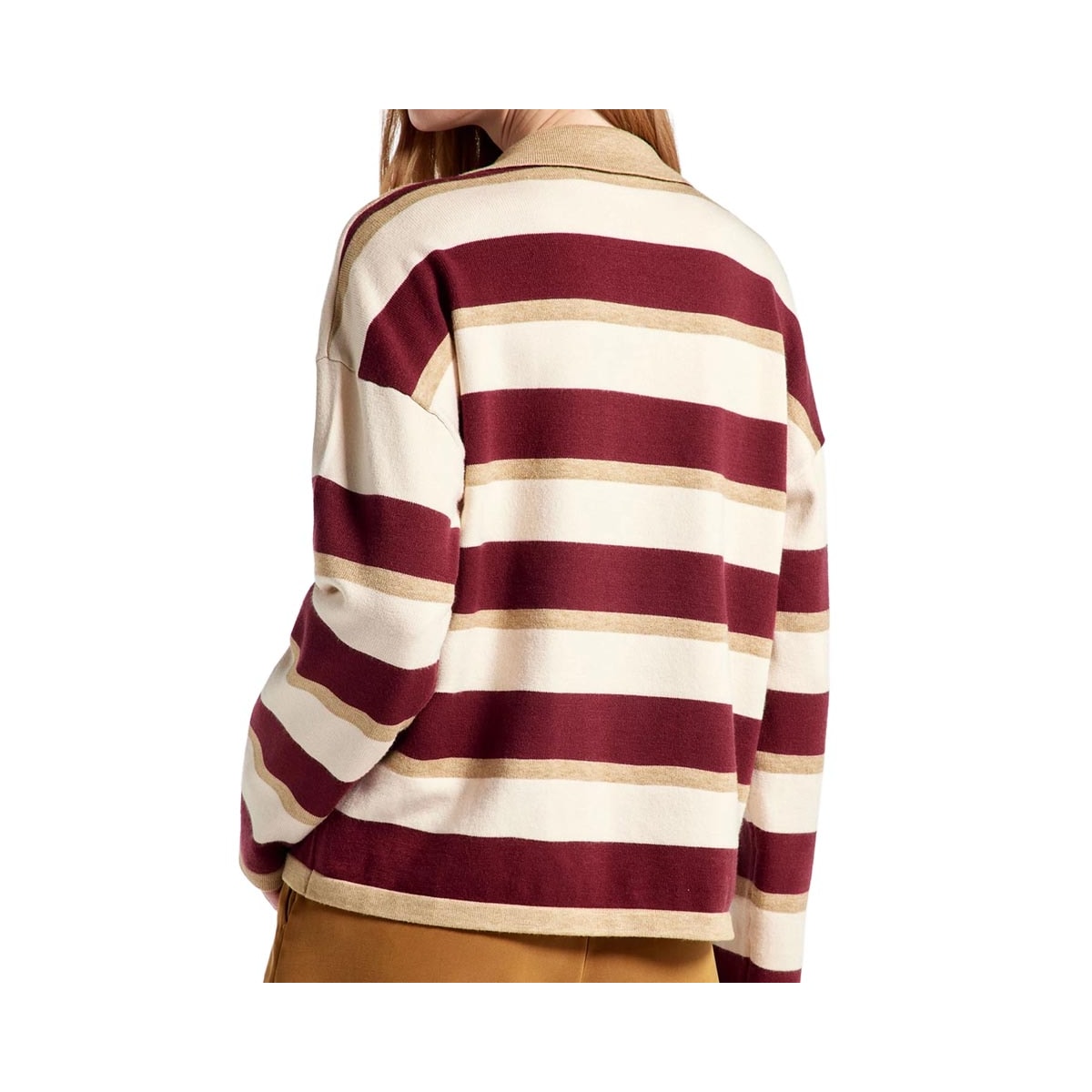 Blusa Hering Feminina Em Tricô Fio Tinto K6p0 Bege/Bordo