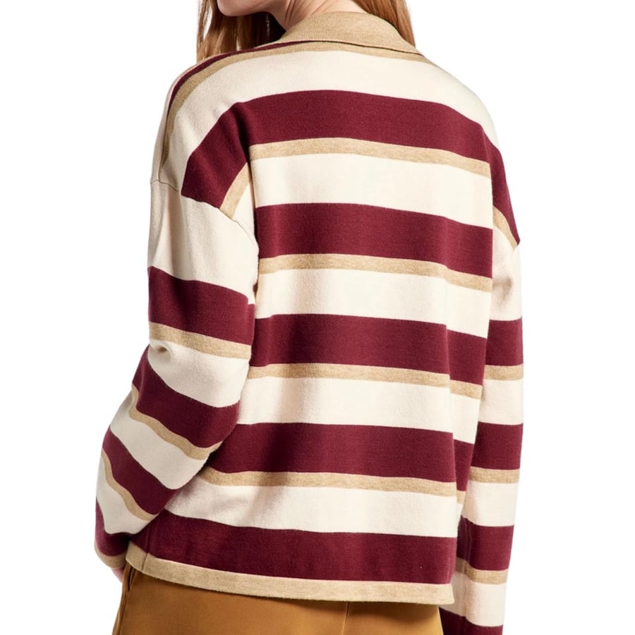 Blusa Hering Feminina Em Tricô Fio Tinto K6p0 Bege/Bordo