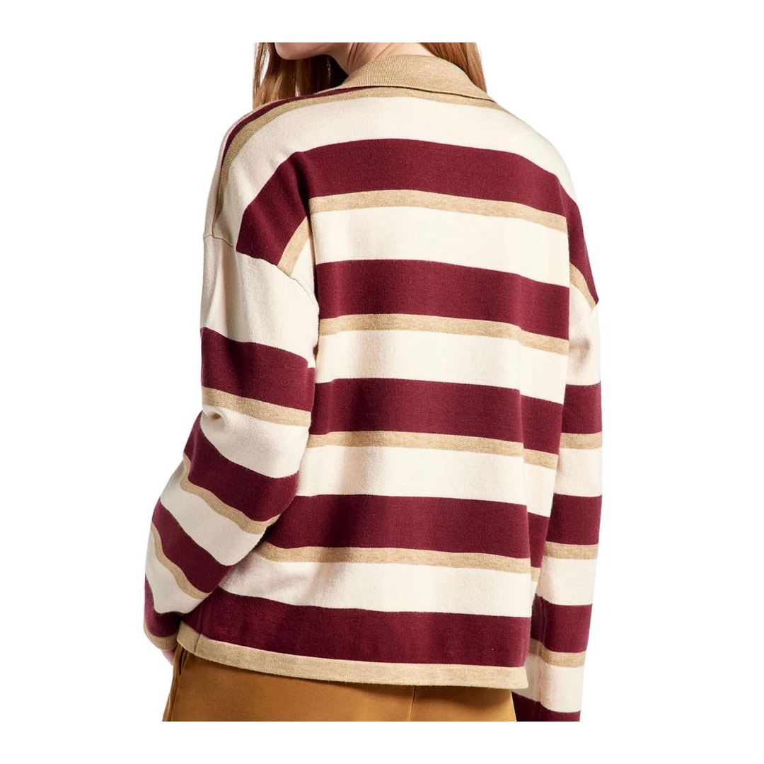 Blusa Hering Feminina Em Tricô Fio Tinto K6p0 Bege/Bordo Blusa Hering Feminina Em Tricô Fio Tinto K6p0 Bege/Bordo