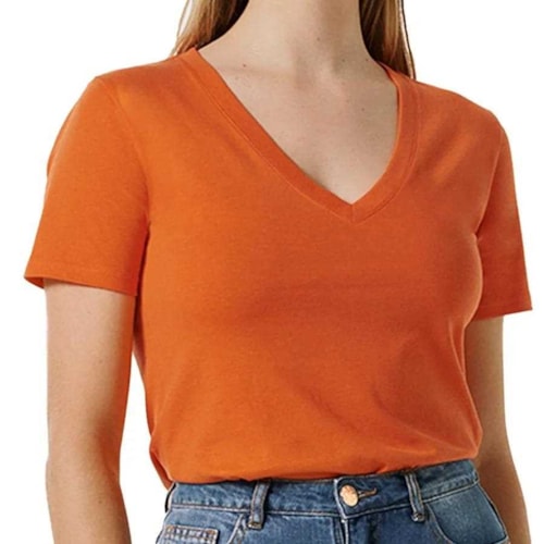 Blusa Hering Feminina Meia Manga 02tq Laranja