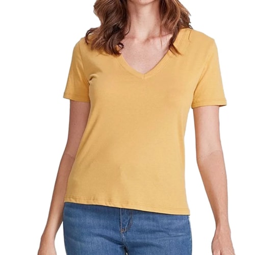 Blusa Hering Feminina Meia Manga 4ez9 Amarelo