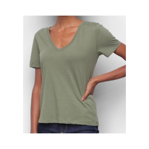 Blusa Hering Feminina Meia Manga 4ez9 Verde Amazonia