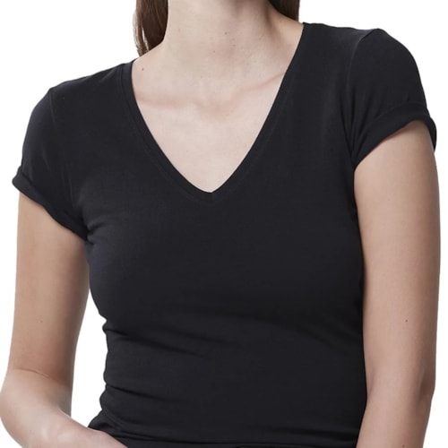 Blusa Hering Feminina Meia Manga N2tq Preto