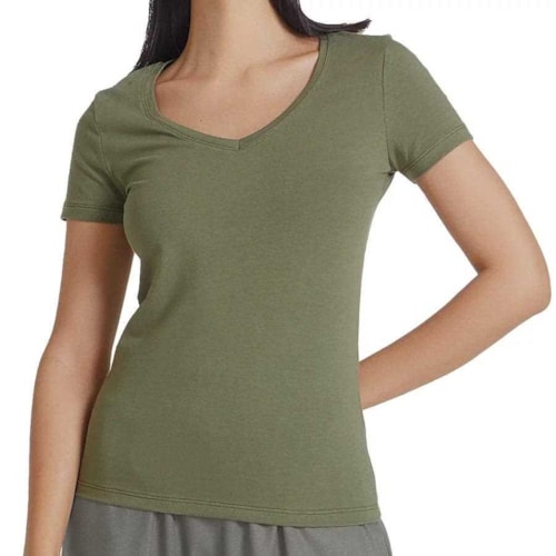 Blusa Hering Feminina Meia Manga N2tq Verde