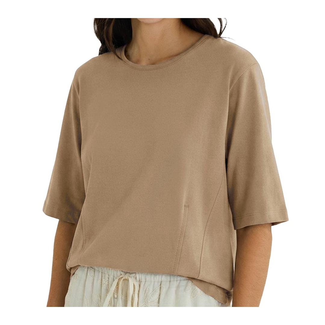 Blusa Hering Feminina Meia Manga Peach Touch K6n5 Caqui Blusa Hering Feminina Meia Manga Peach Touch K6n5 Caqui