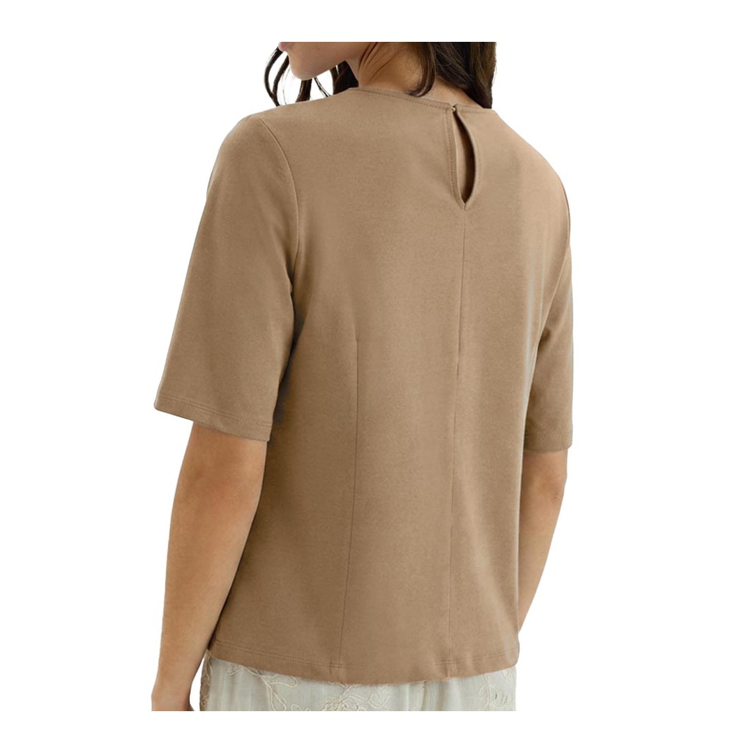 Blusa Hering Feminina Meia Manga Peach Touch K6n5 Caqui
