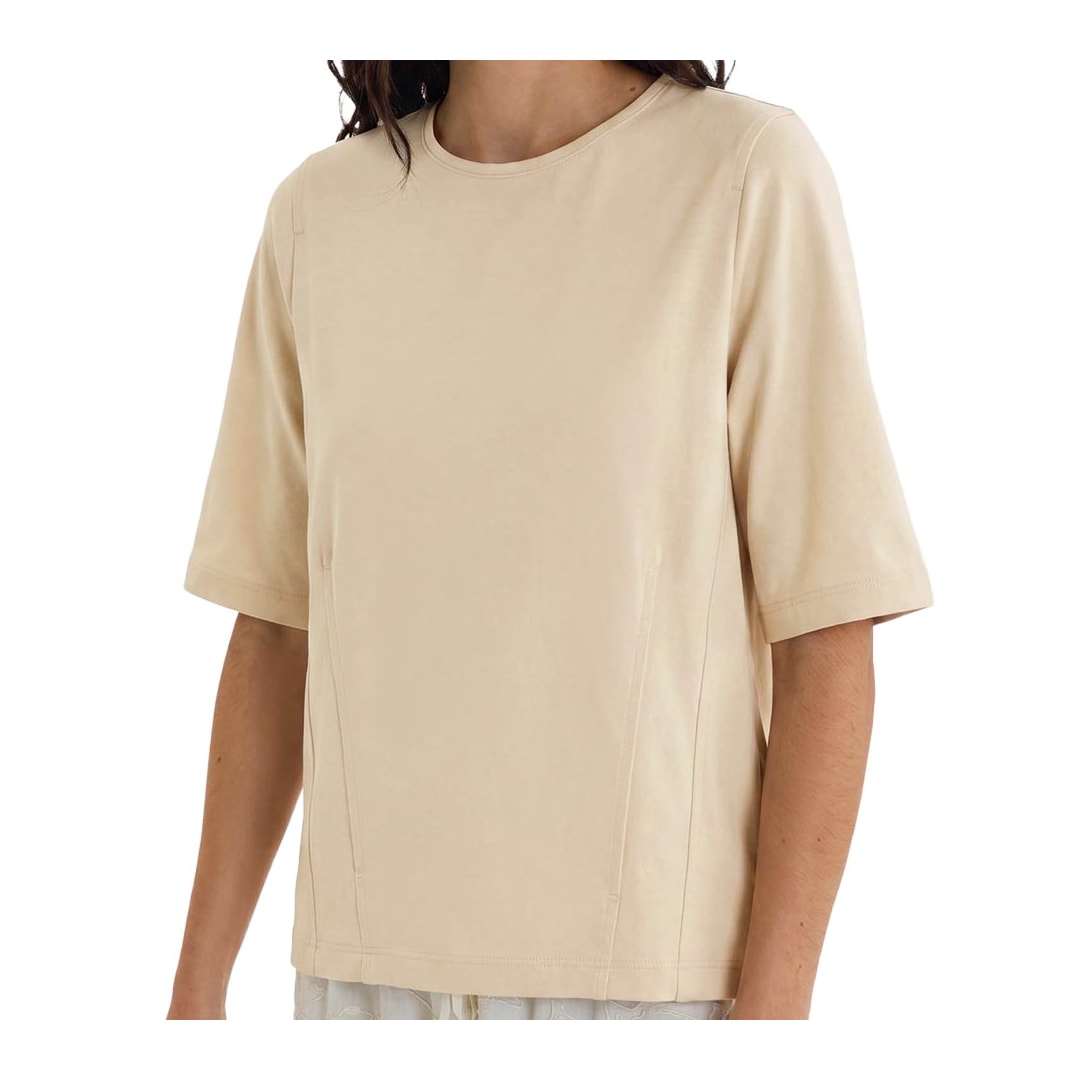 Blusa Hering Feminina Meia Manga Peach Touch K6n5 Creme Blusa Hering Feminina Meia Manga Peach Touch K6n5 Creme