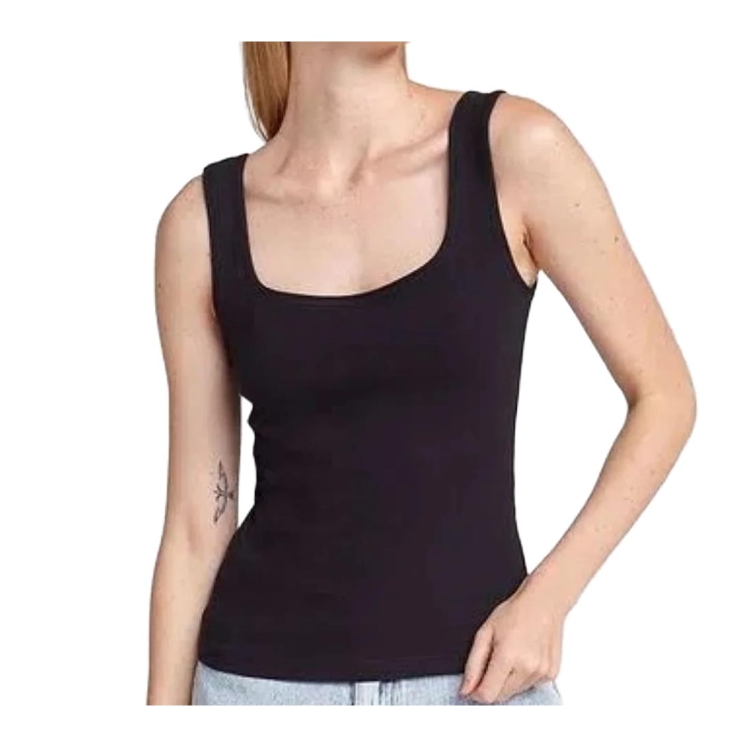Blusa Hering Feminina Sem Manga 4Ad3 Preto