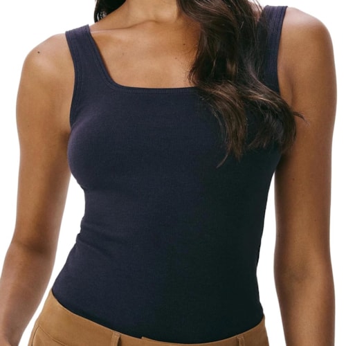 Blusa Hering Malha Sem Manga 4Alf Azul Marinho