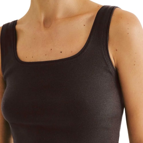 Detalhe - Blusa Hering Malha Sem Manga 4Alf Cafe