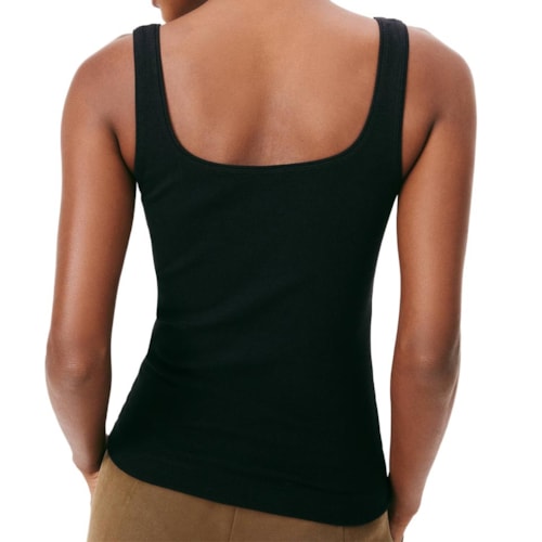 Detalhe - Blusa Hering Malha Sem Manga 4ALF Preto