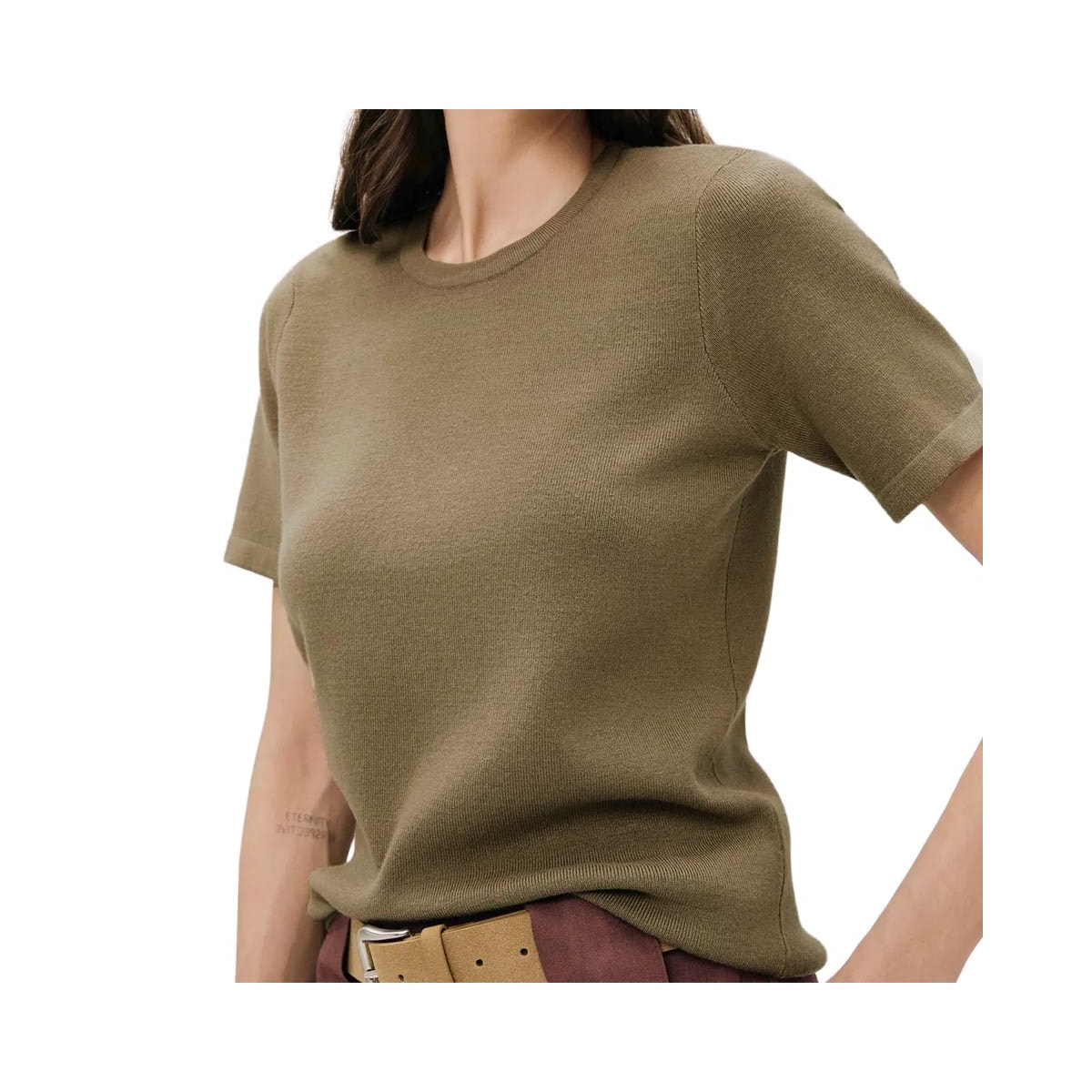 Blusa Hering Manga Curta Em Tricô K6cd Kaki