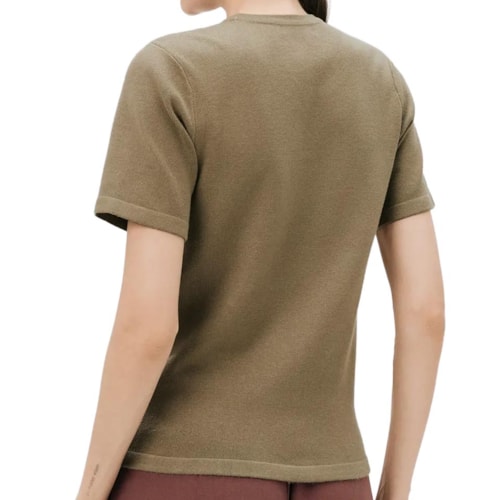 Detalhe - Blusa Hering Manga Curta Em Tricô K6cd Kaki