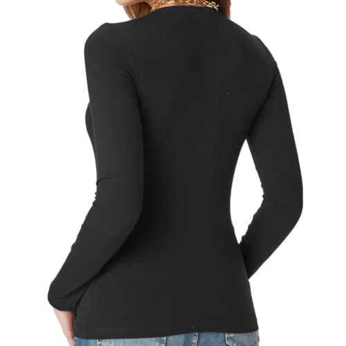 Detalhe - Blusa Hering Manga Longa 02Qy Preto