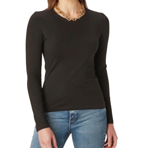 Blusa Hering Manga Longa 02Qy Preto