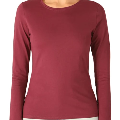 Detalhe - Blusa Hering Manga Longa 02Qy Vermelho