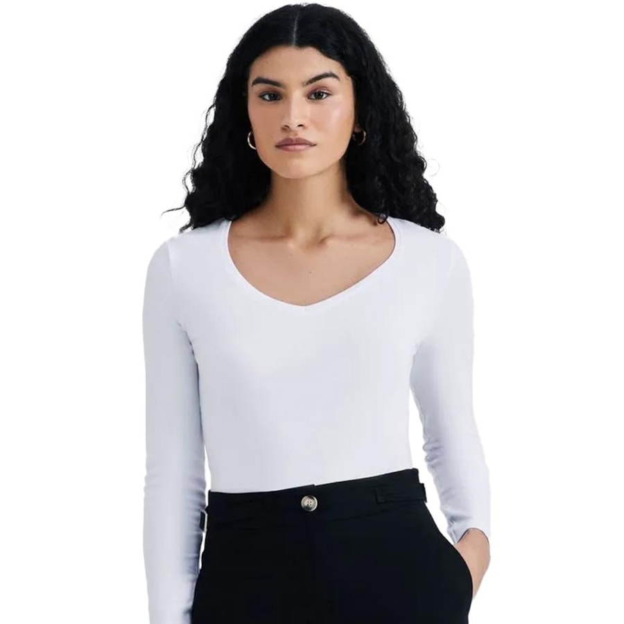 Blusa Hering Manga Longa 4D8a Branco