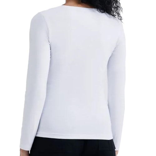 Detalhe - Blusa Hering Manga Longa 4D8a Branco