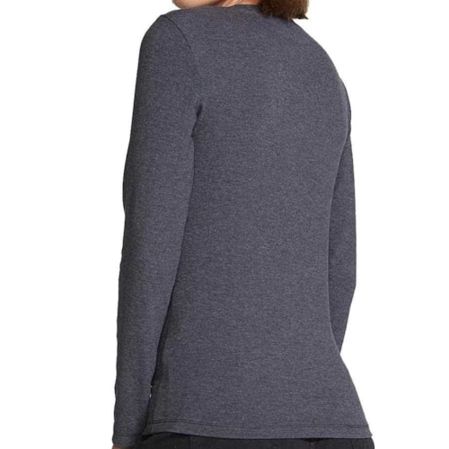 Detalhe - Blusa Hering Manga Longa 4D8a Chumbo Mescla