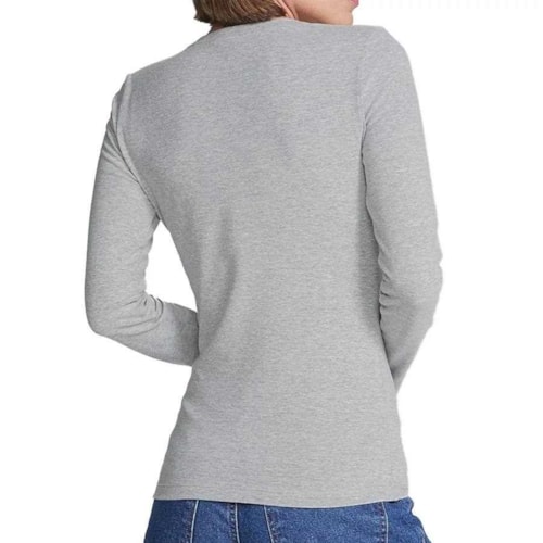 Detalhe - Blusa Hering Manga Longa 4D8a Cinza Mescla
