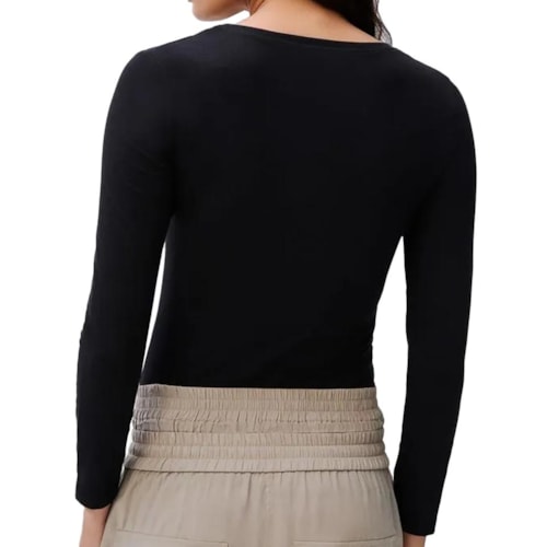 Detalhe - Blusa Hering Manga Longa 4D8a Preto