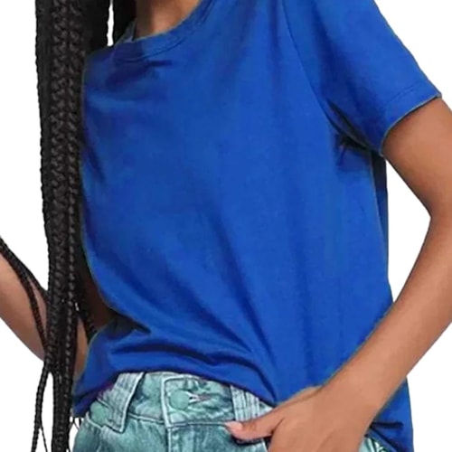 Detalhe - Blusa Hering Meia Manga 0241 Azul Royal