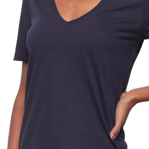 Detalhe - Blusa Hering Meia Manga 4Ez9 Marinho