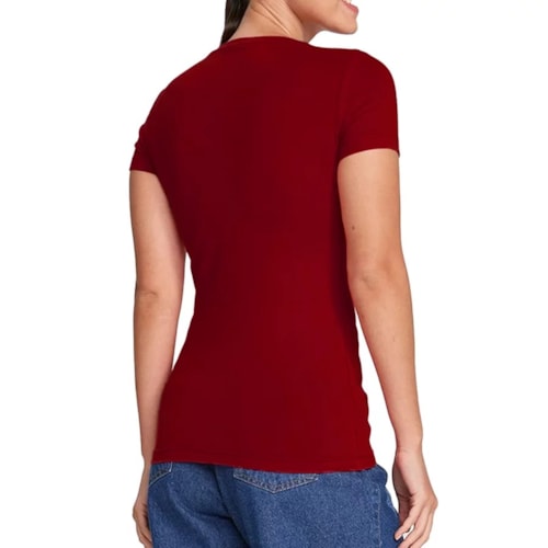 Detalhe - Blusa Hering Meia Manga 4Ez9 Vermelho
