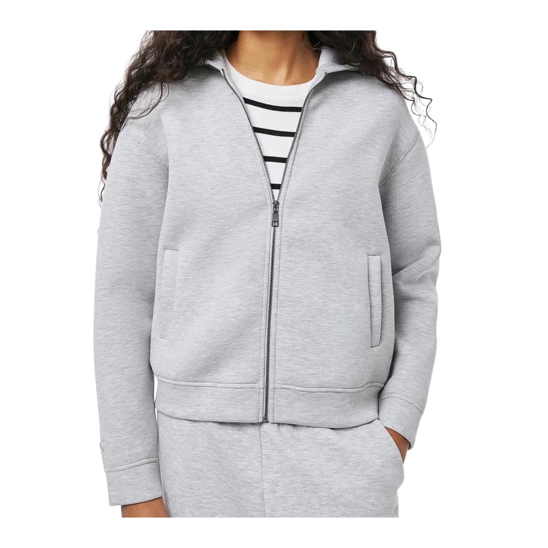 Blusa Hering Moletom Feminina Aberta Capuz K6q5 Mescla Cinza