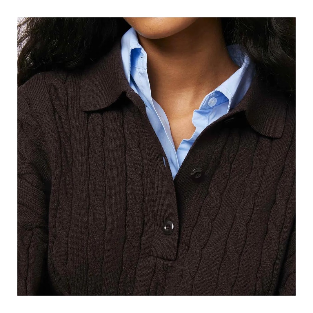 Blusa Hering Polo Em Tricô Feminina K6q3 Coffee Blusa Hering Polo Em Tricô Feminina K6q3 Coffee